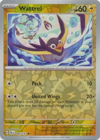 Paldea Evolved Wattrel #80/193 reverse holo